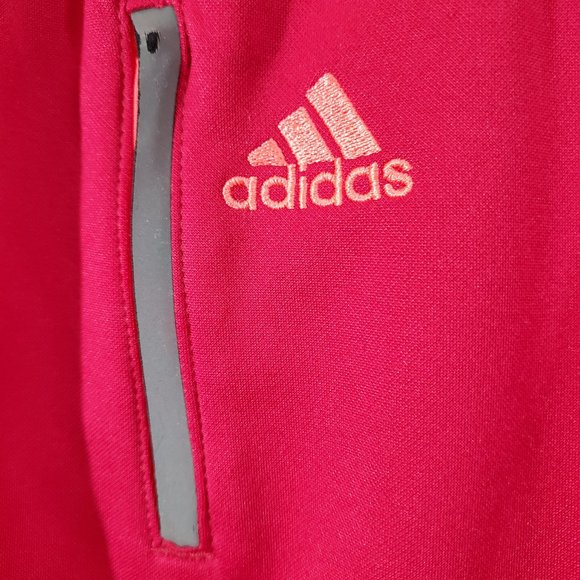 Adidas Lightweight Hooded Running Jacket Deep Pink with Orange Trim Size… - Picture 10 of 14